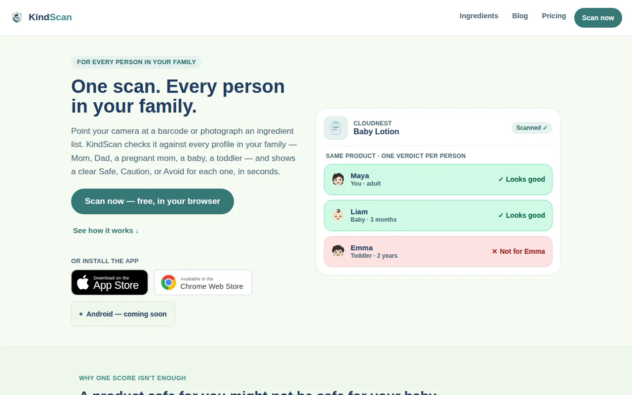 KindScan – product safety checker for your whole family