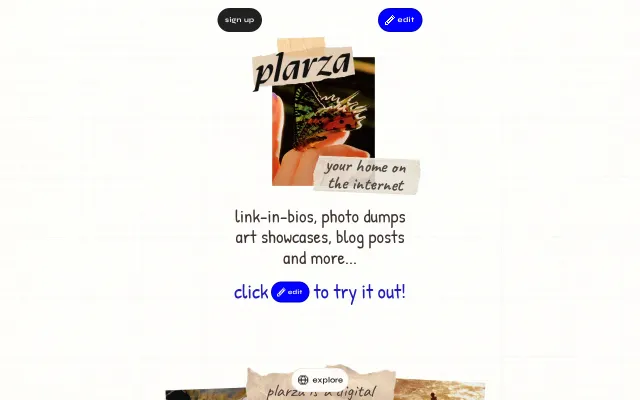Plarza – A social network for personal websites