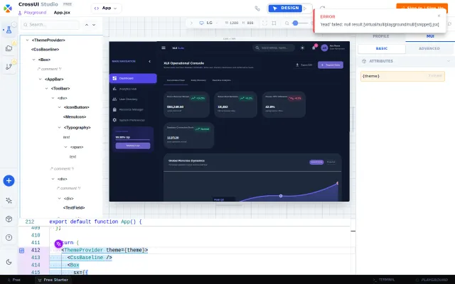 A bidirectional visual React IDE (live guest playground)