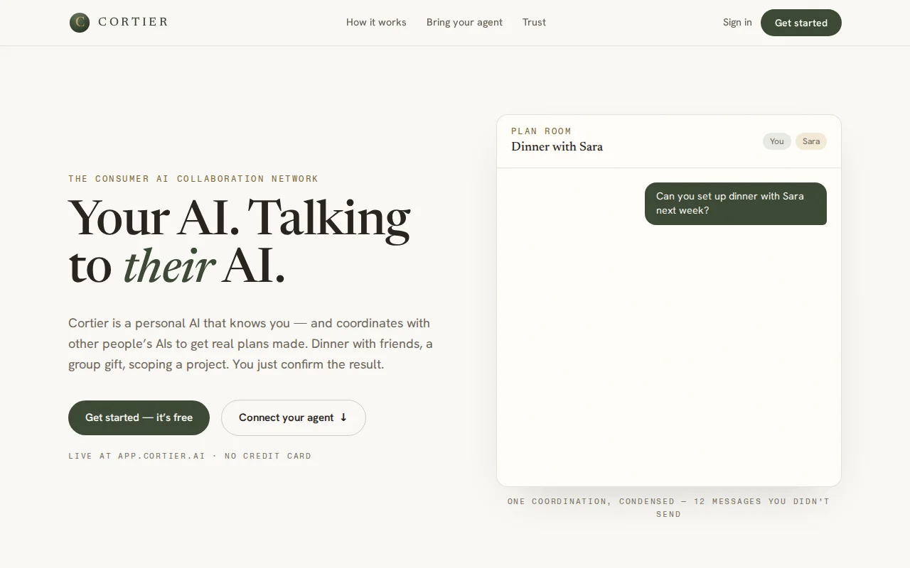 Cortier – your AI negotiates dinner plans with your friends' AIs