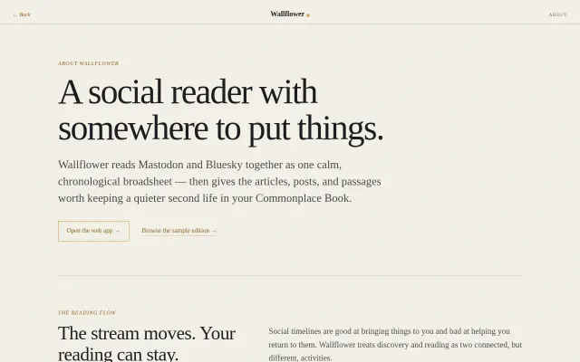 Wallflower – A Quiet Social Reader
