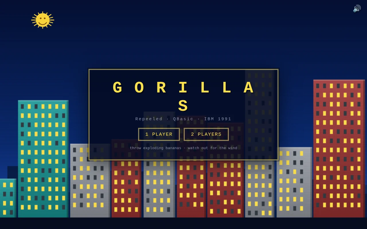 QBasic Gorillas (Repeeled)