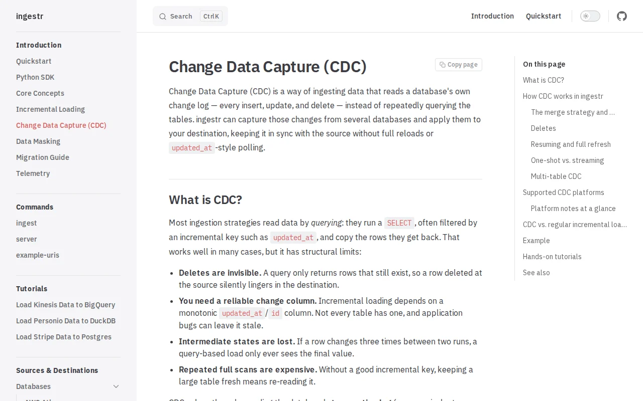 Ingestr CDC – open-source CDC replication in Go