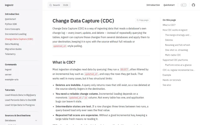 Ingestr CDC – open-source CDC replication in Go