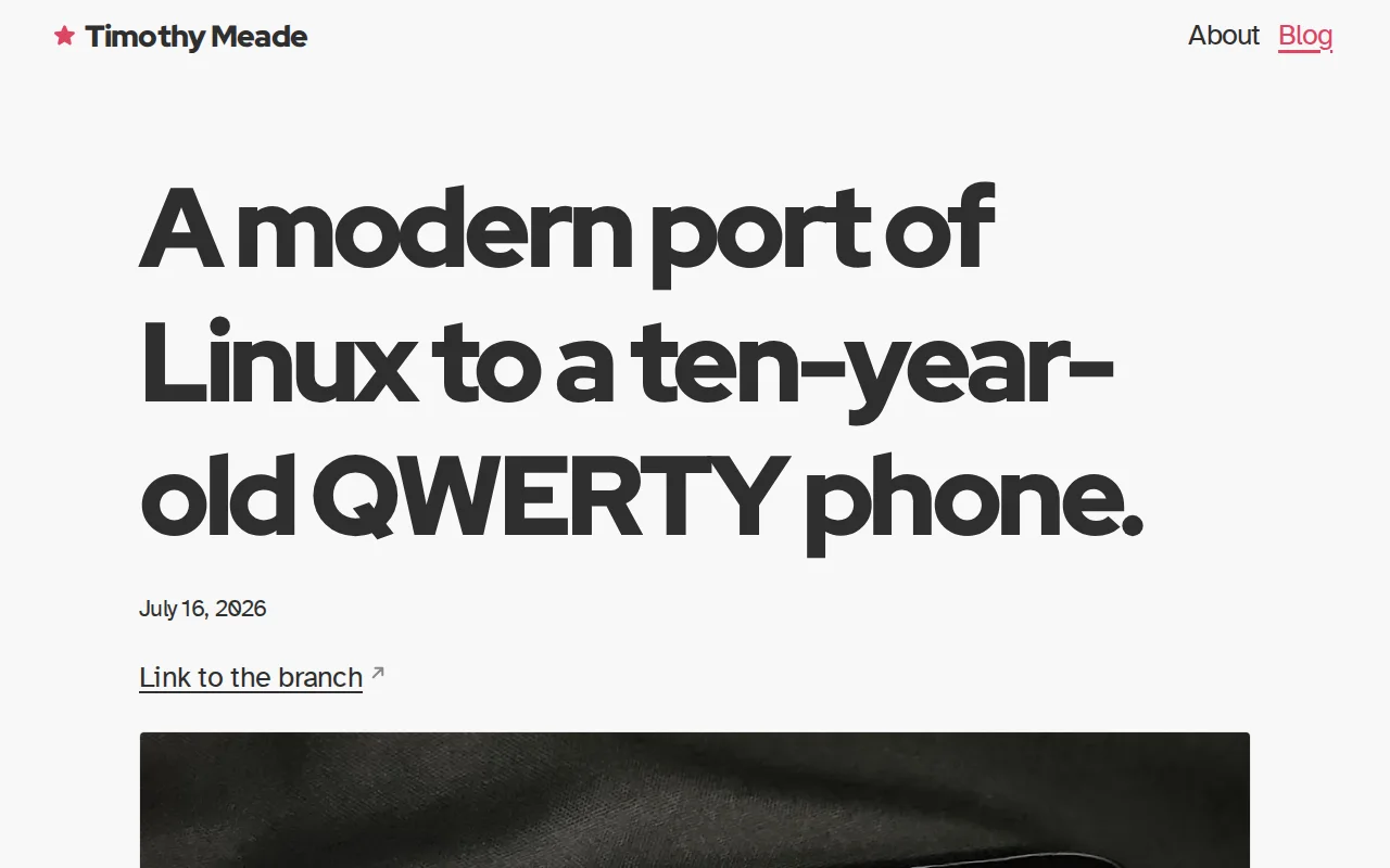 A modern port of Linux to a ten-year-old QWERTY phone