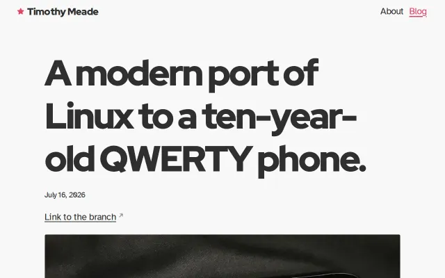A modern port of Linux to a ten-year-old QWERTY phone