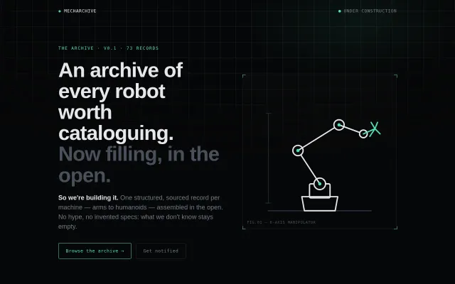 MechArchive – an open, sourced catalog of the robots