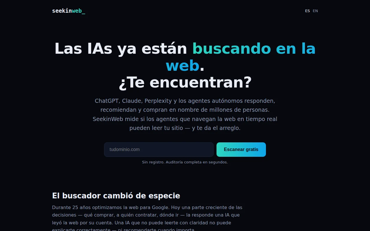 SeekinWeb – Check if AI agents can read your website