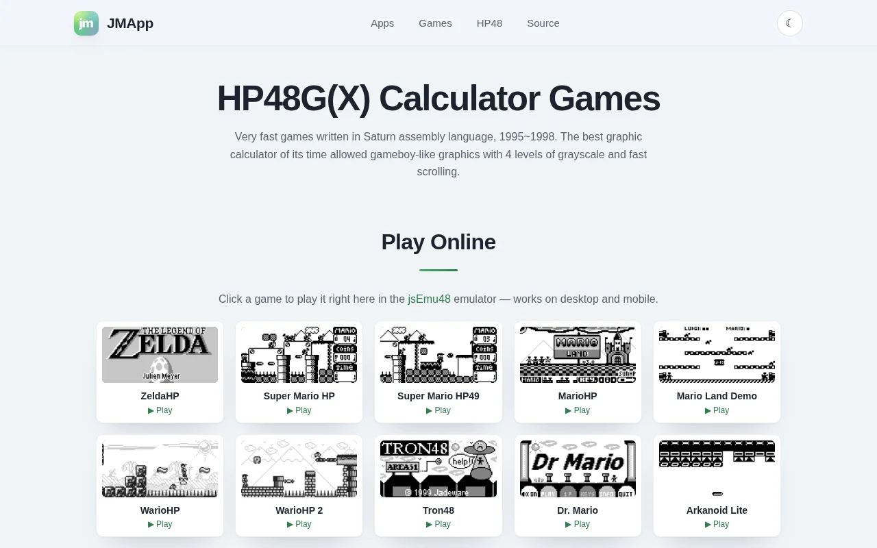 Play Online HP48G(X) Calculator Games