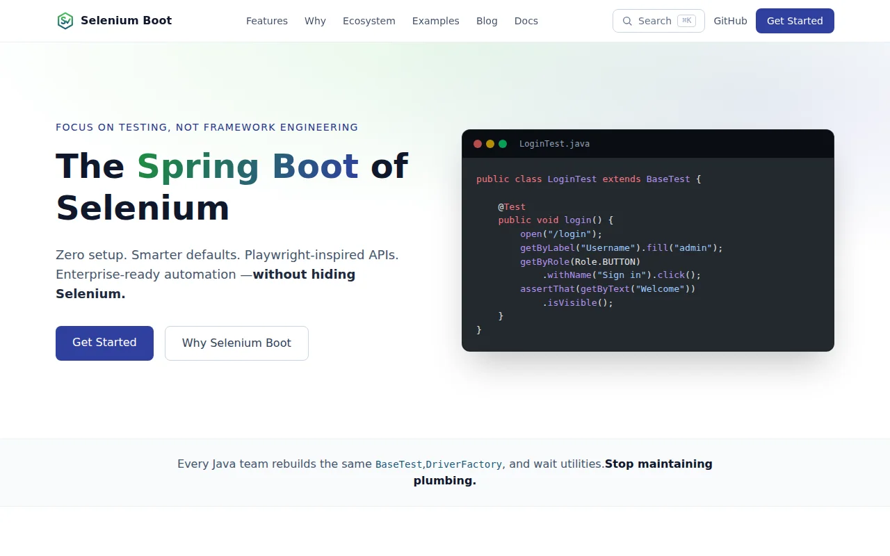Selenium Boot – Spring Boot's Conventions, Applied to Selenium