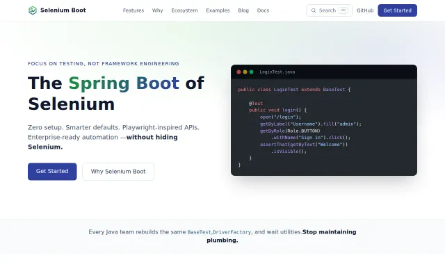 Selenium Boot – Spring Boot's Conventions, Applied to Selenium