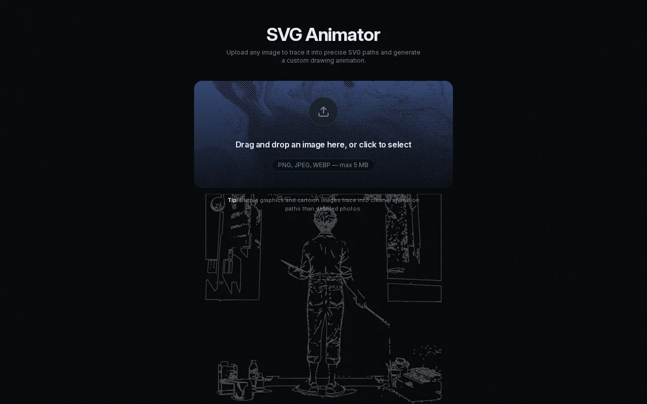 Turn any image into self-drawing SVG line art