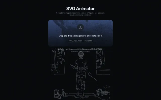 Turn any image into self-drawing SVG line art