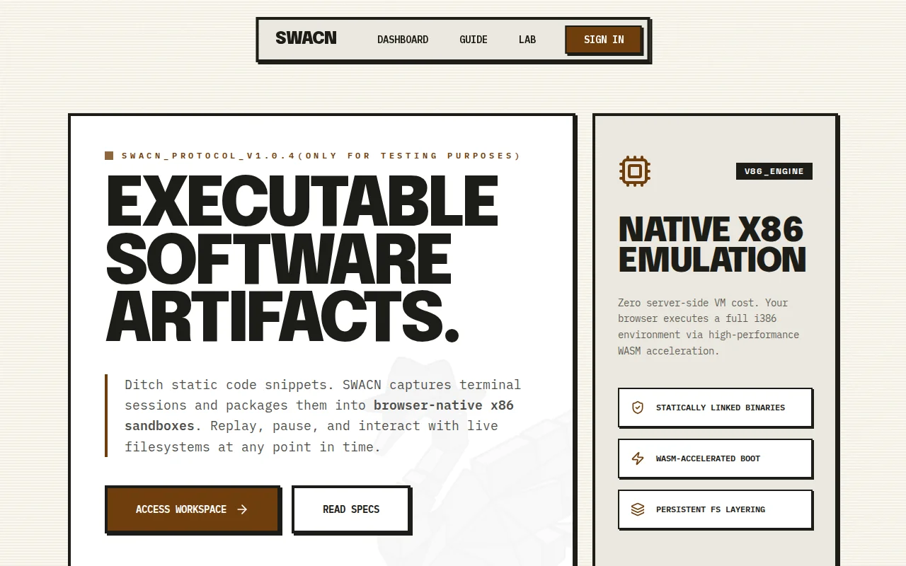 Swacn – Pause CLI tutorial and jump into a live VM. Need early testers