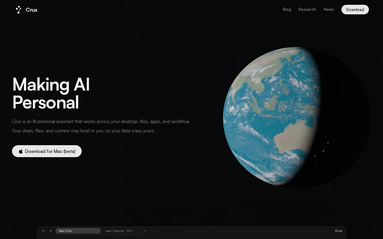 Crux, a personal AI on your computer you can reach from anywhere