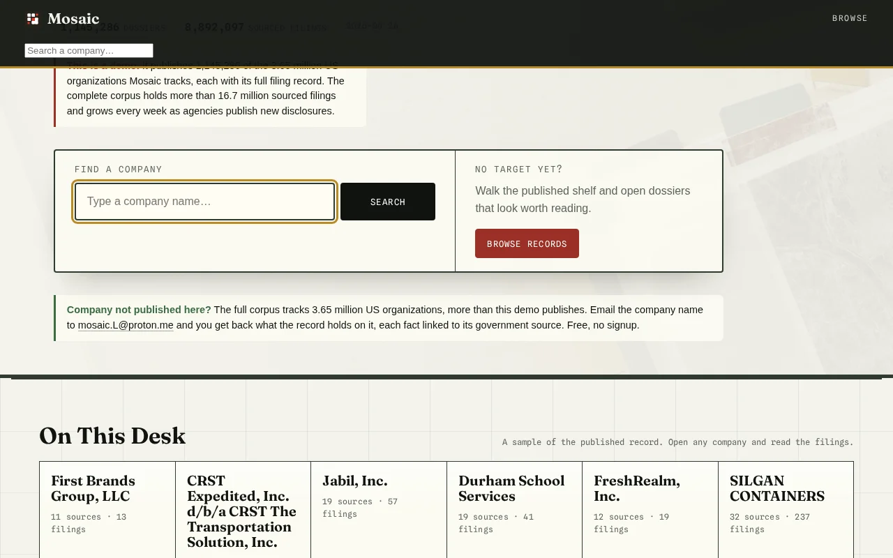 I built a site that shows private US company filings