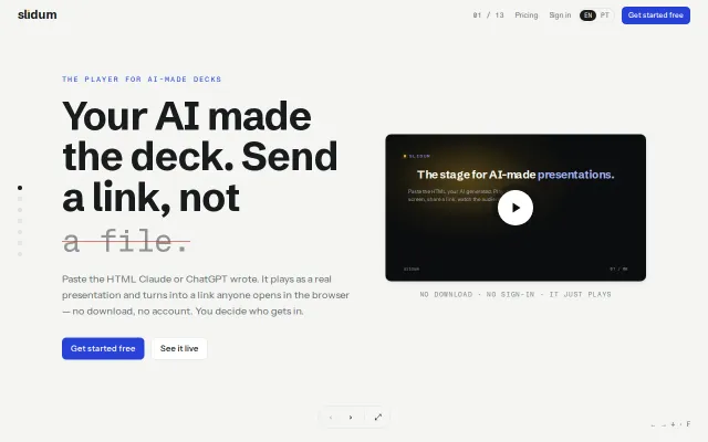 Slidum – A player for the HTML presentations AI writes