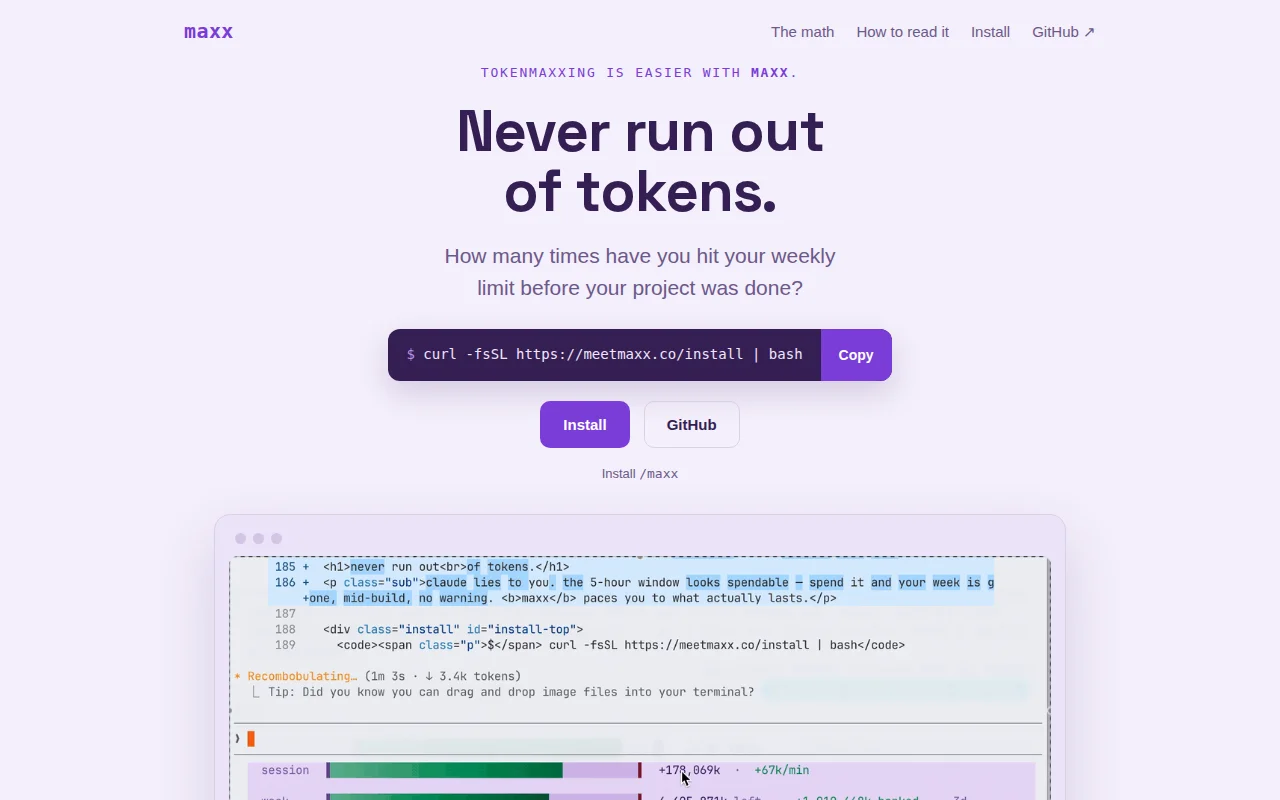 Maxx – HUD for Claude token usage