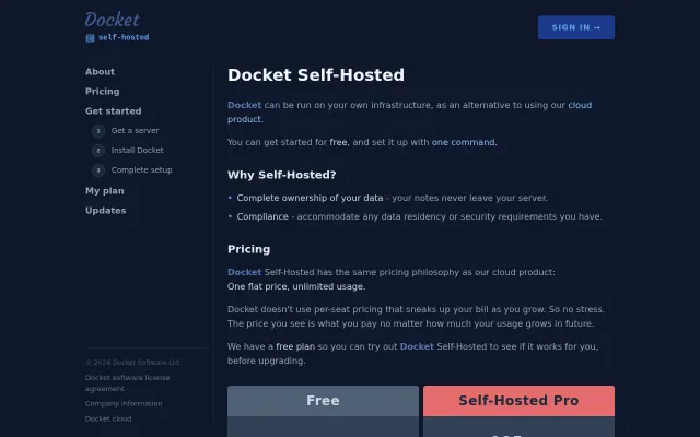 Docket (system for active note-taking) now self-hosted after HN asked