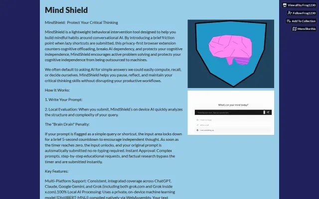 A local browser extension that protects critical thinking from LLM's