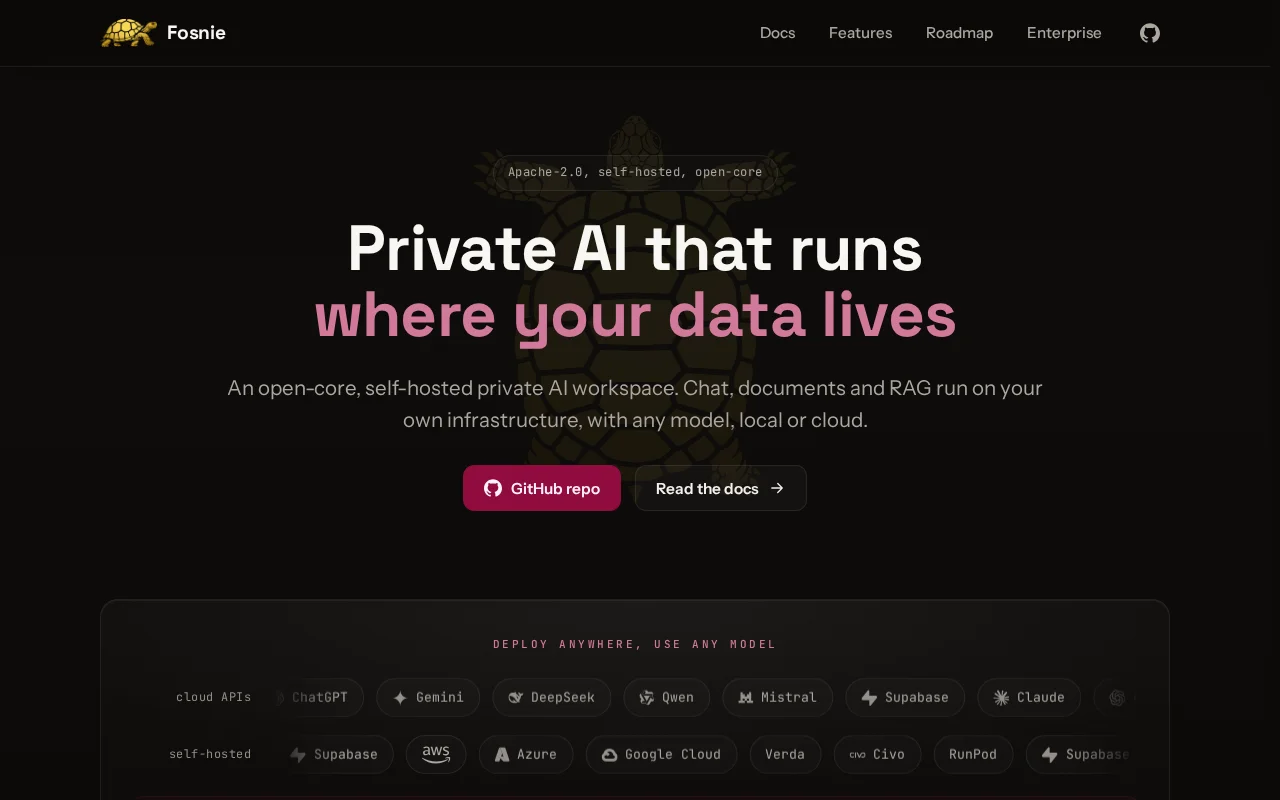 Fosnie – open-source self-hosted AI workspace for regulated teams