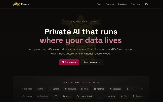 Fosnie – open-source self-hosted AI workspace for regulated teams