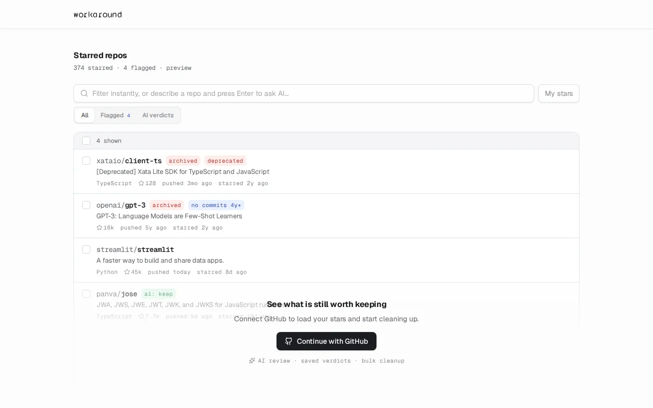 Workaround – Unstar GitHub Repos in Bulk