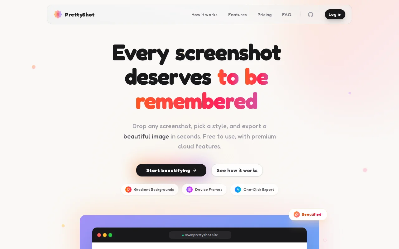PrettyShot – A fast, local-first screenshot beautifier