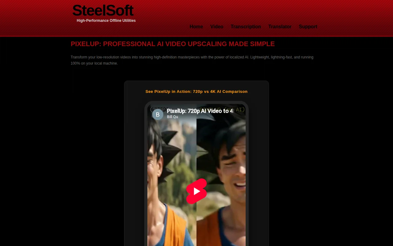 PixelUp – A 100% offline, lightweight AI video upscaler for Windows