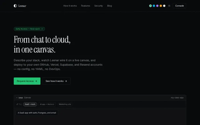 Leenar – Tell us what you're building, we deploy your infra