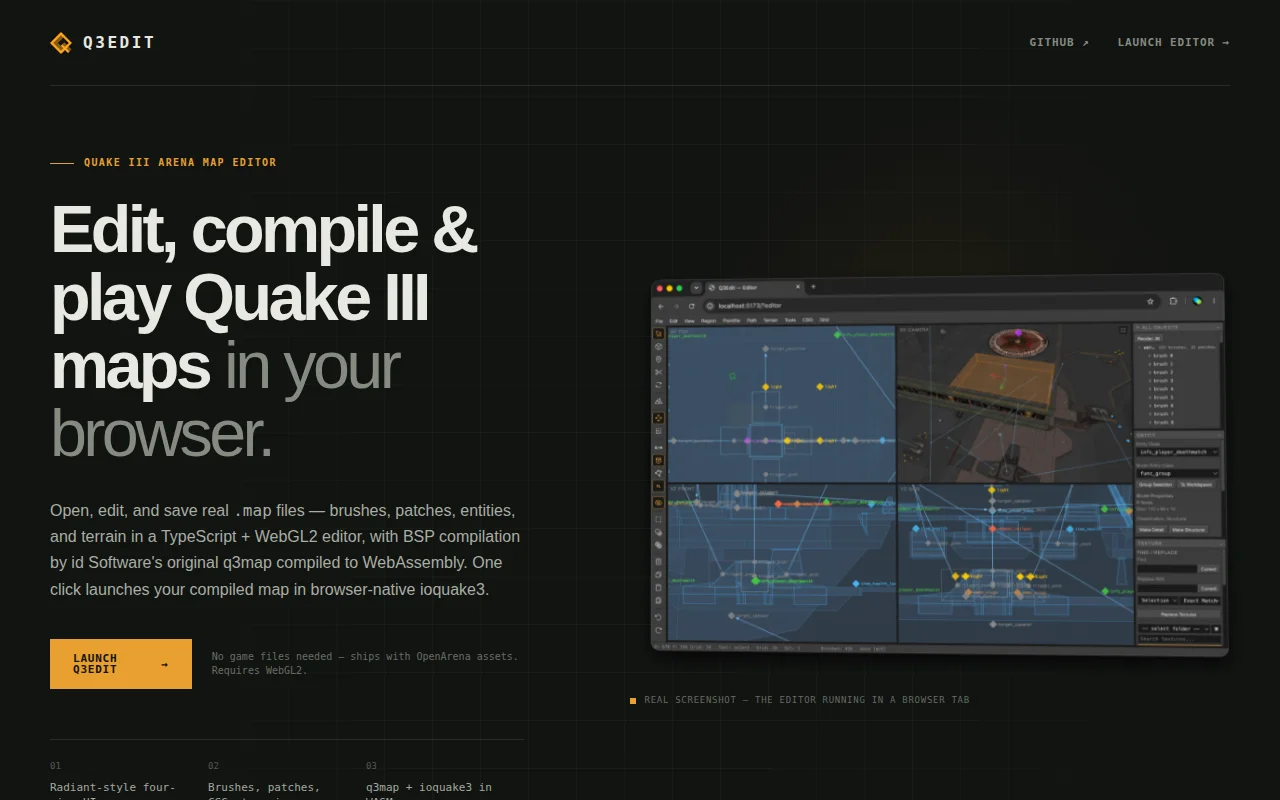 Q3Edit – Edit and play Quake 3 maps in the browser