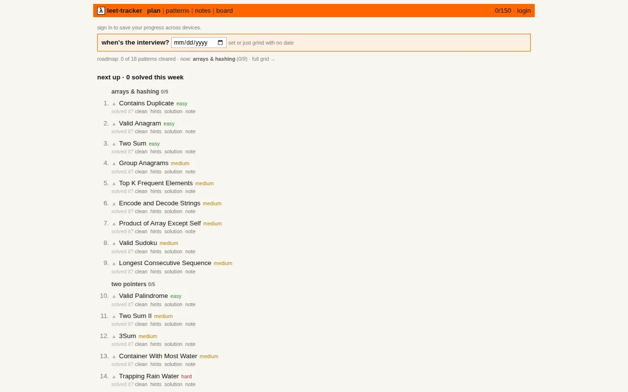 I made a LeetCode tracker that looks like Hacker News
