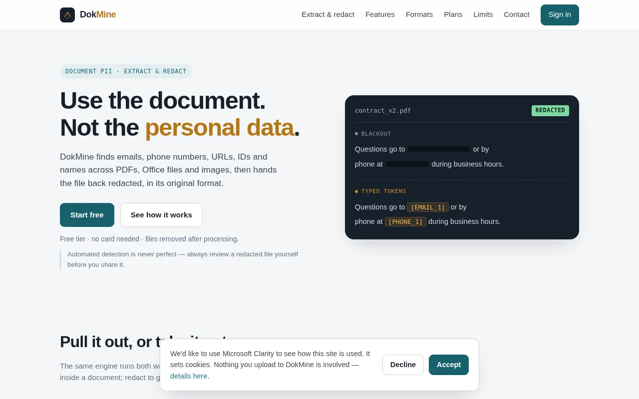 Use the document. Not the personal data