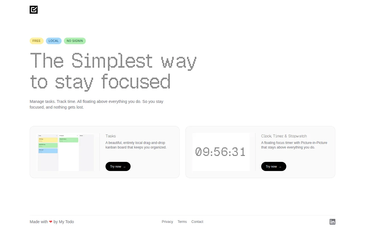 Build a web app to help people focus on their productive work