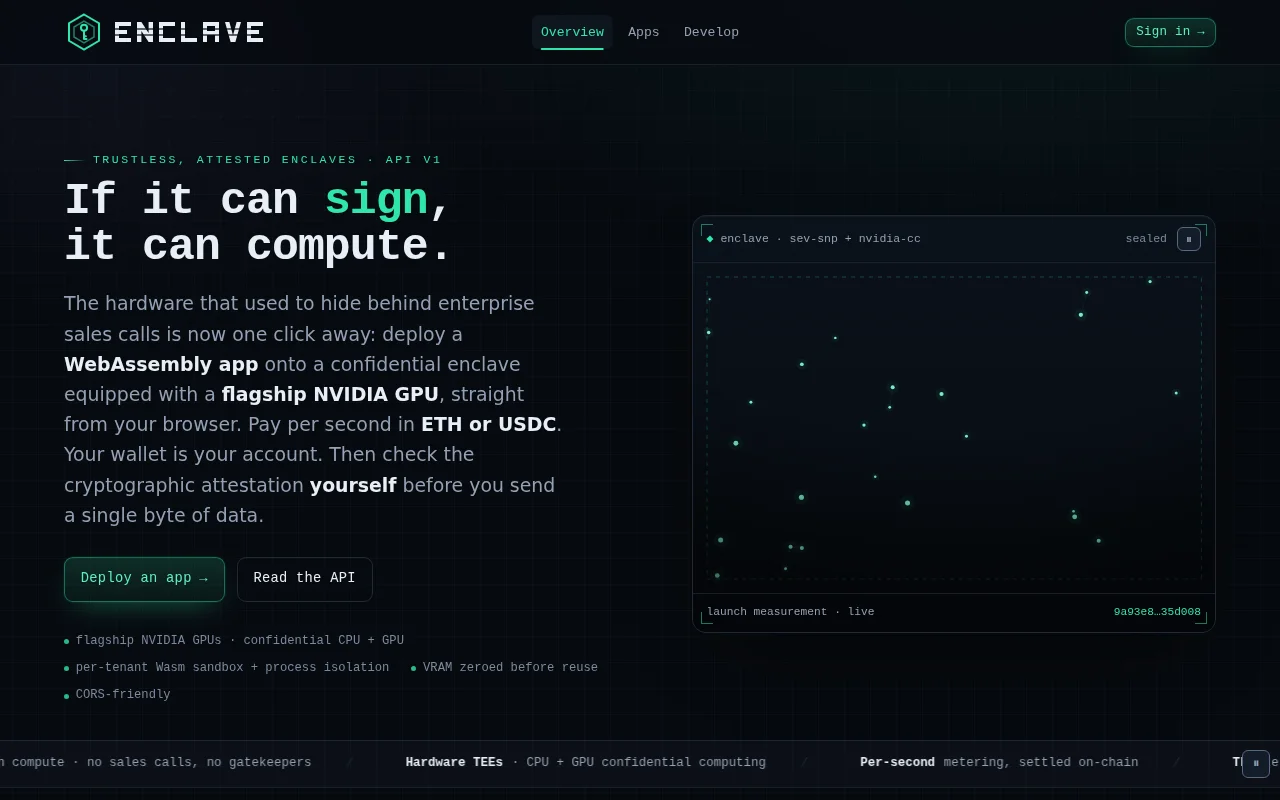 Self-serve confidential GPU compute