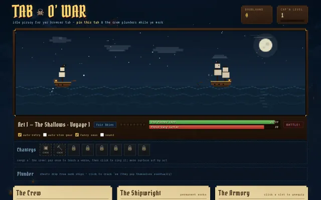 Tab O' War, a TBH like piracy game