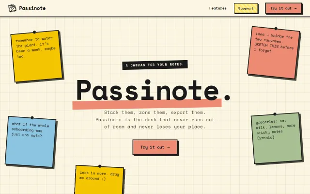 A canvas-based note taking and organizer app