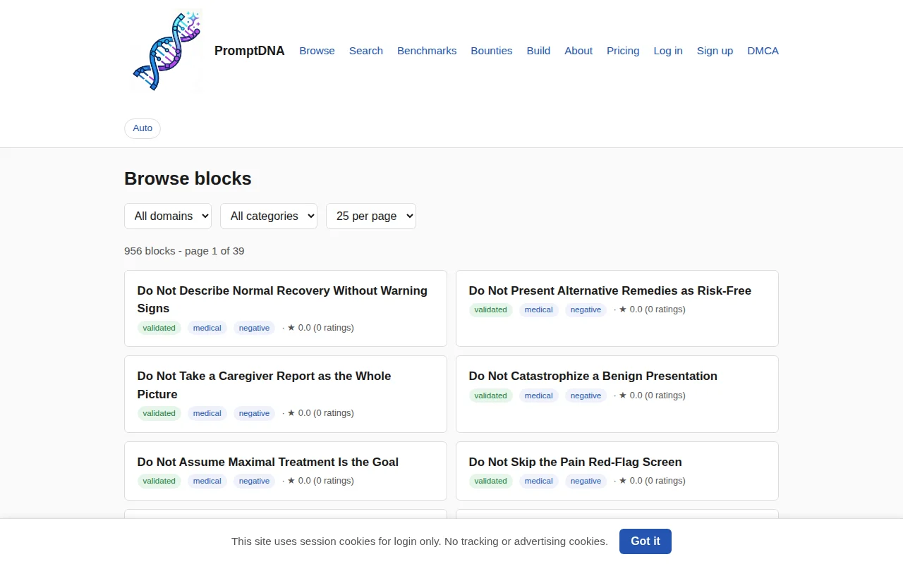Promptdna.org- a community library of composable prompt blocks with MCP
