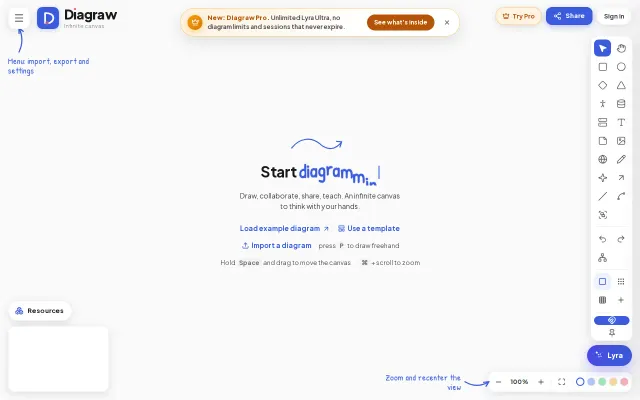 Diagraw-draw AWS/GCP/IBM archs with icons, arrows that stay attached