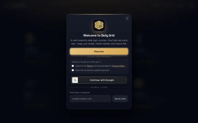 Twelve FREE daily logic puzzles (browser with PWA)