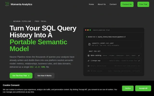 Neuron. Turn a SQL query history into a semantic layer
