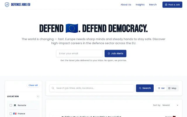 A Job Board for European Defence Companies