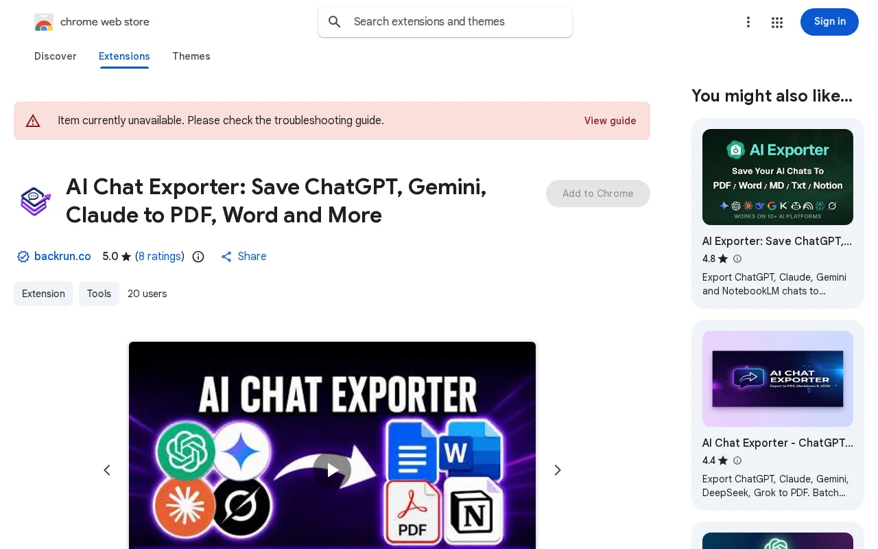 AI chat exporter – Save chat to pdf or word