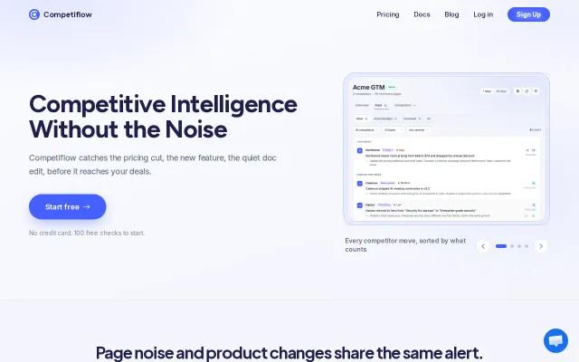 Competiflow – monitor competitor pricing, changelogs, blogs