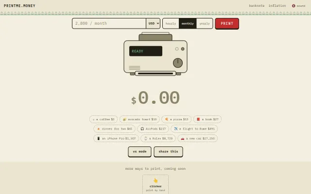 Printme.money – small toys that visualize what your salary is doing