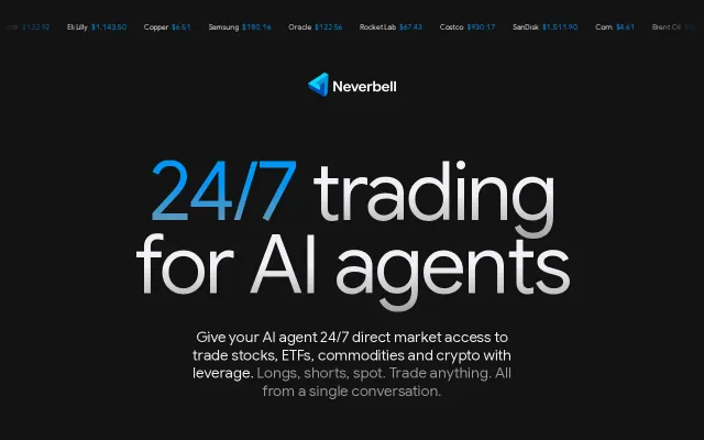 Neverbell, an AI agent that analyzes markets and executes trades