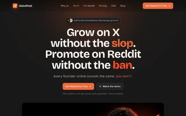 VoicePost – Grow an audience on X and Promote on Reddit without ban