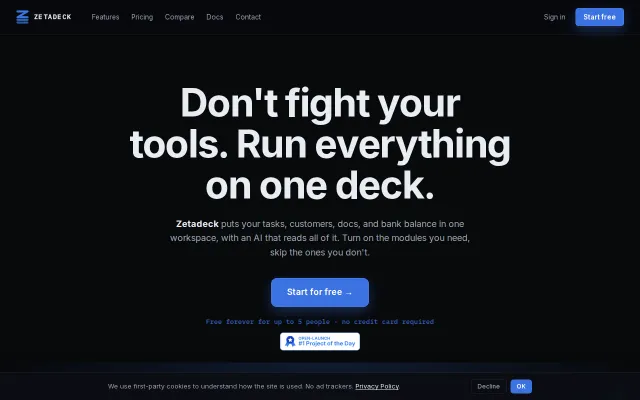 Unified workspace where AI knows your business