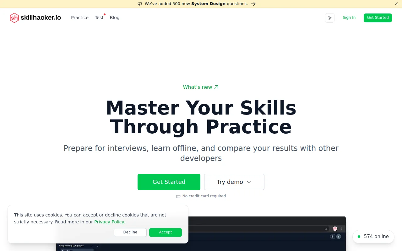 A platform for objective developer skill assessment (MVP)