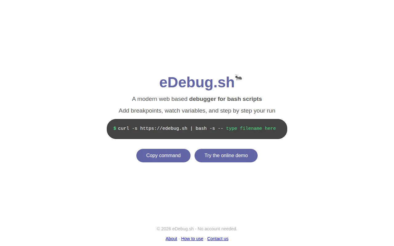 Remote Bash Script Debugger